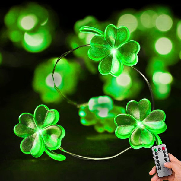 St. Patrick's Day Lights Shamrock String Lights Batteri