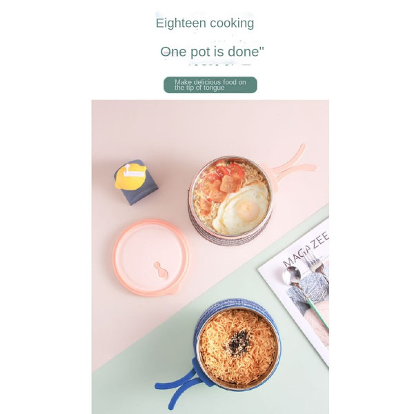 304 Lunchbox i rostfritt stål med lock Lämplig för student Blue