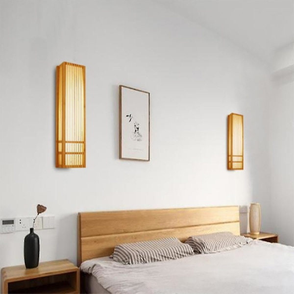 4w japansk stil vägglampa, sängkant massivt trä inomhus LED