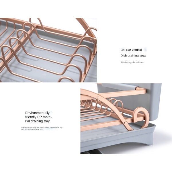Space Aluminium Diskställ med pip Champagne Guld Grey
