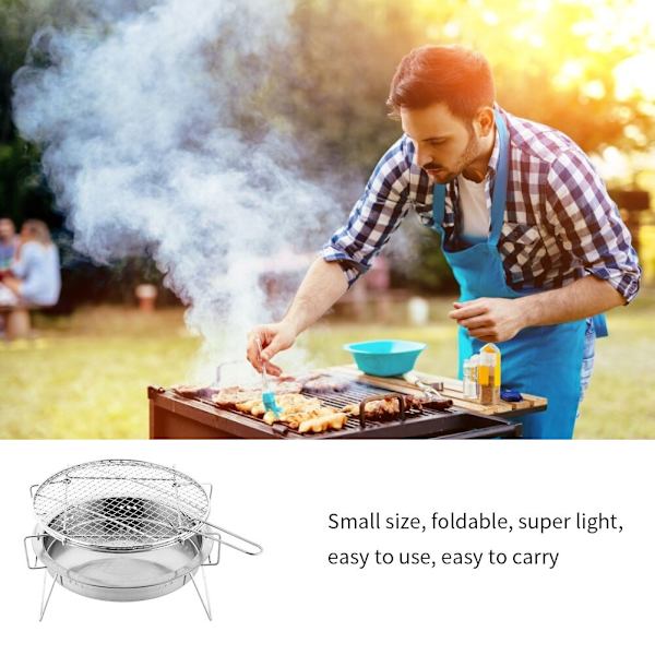 Mini Grill Grid Vikbar Rostfritt stål BBQ Grill