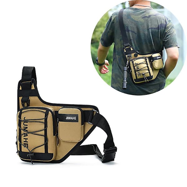 Multifunktionell Sport Midjeväska Midjepaket Utomhusresor Khaki