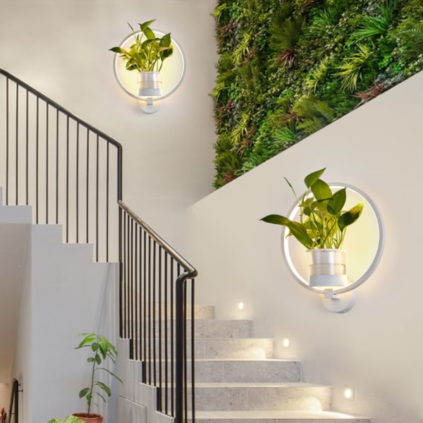 Vägglampa inomhus, enkel modern stil, multifunktionell, kan vara Black - 18W warm light