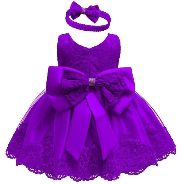 Nyfödd baby prinsessklänning, barnklänningar Purple A 3M
