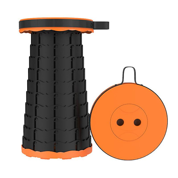 Fällbar pall Travel Camping Teleskoppall ORANGE