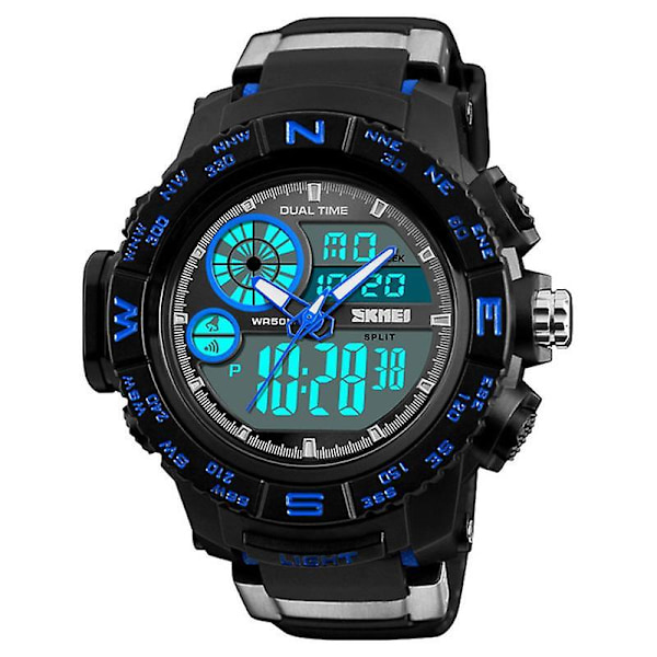 SKMEI 1332 Dual Display Digital Watch Men Chronograph Alarm