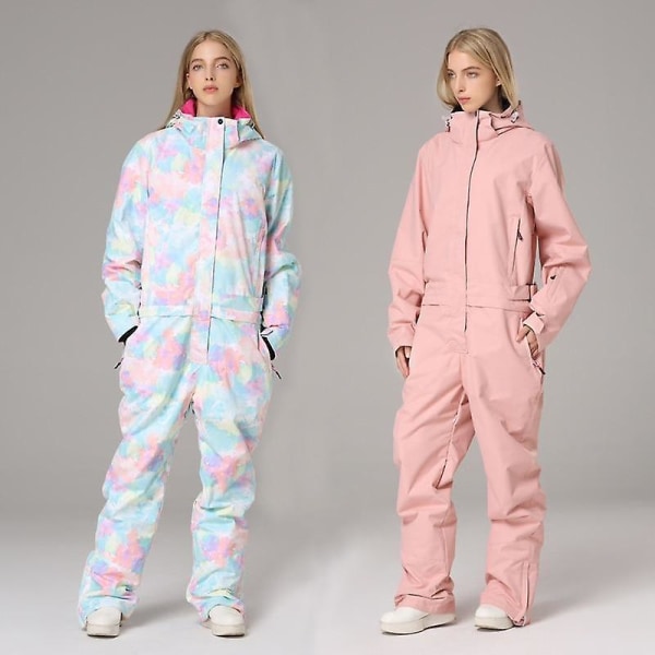 Vattentät One Piece Skiddräkter Snowboard Jumpsuit Sport XL / Style 2 Red