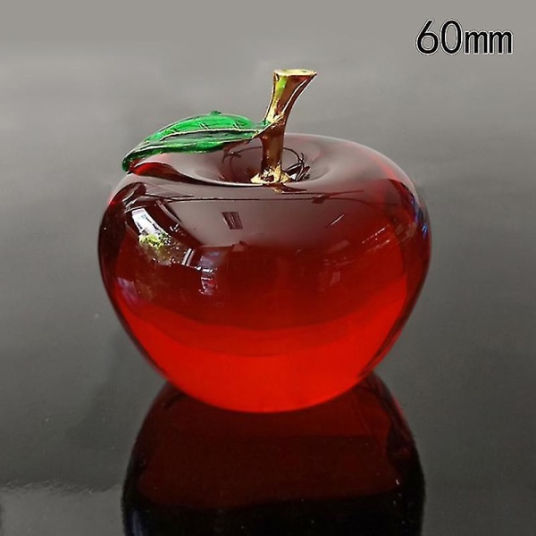50/60 mm Glaze K9 Crystal Apple Crafts Glas Paperweight Home Red S