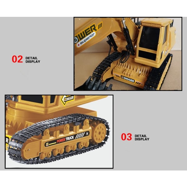 1:18 RC Truck Big RC Fjärrstyrd grävmaskin traktormodell