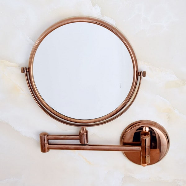 Vikbar Dual Arm Förläng Rose Gold Mässing Väggfäste
