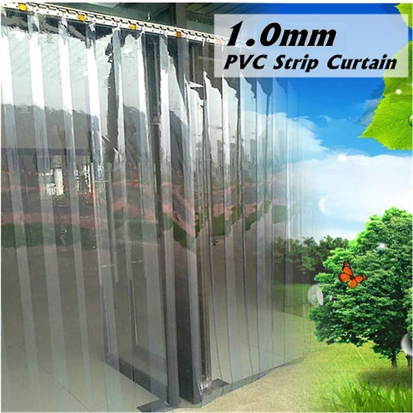 2m Pvc Strip Gardin Frysrum Dörr Strip Gardiner Kit