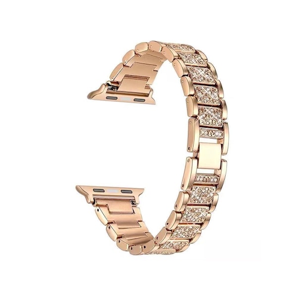 20 mm/22 mm metallrem för AppleWatch2/3/4/5/6/7 Full Diamond Rose gold 22mm
