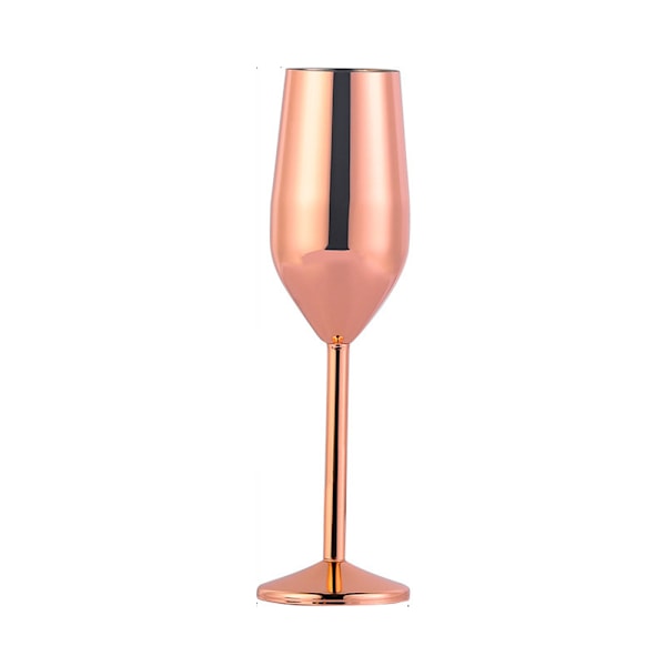 Champagneglas i rostfritt stål, hög fot i europeisk stil Rose gold