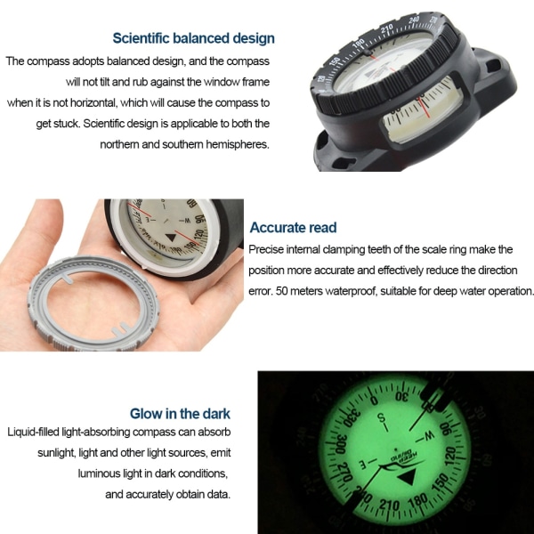 Undervattenskompass Scuba Diving Navigation Compass Portable