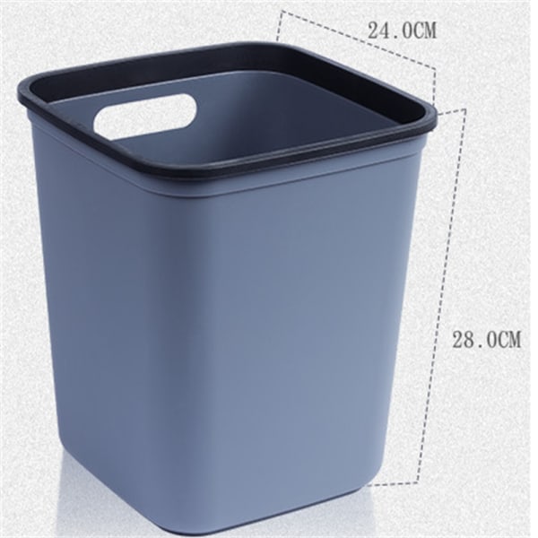 Plastsoptunna, enkel fyrkantig utan lock hink för Grey