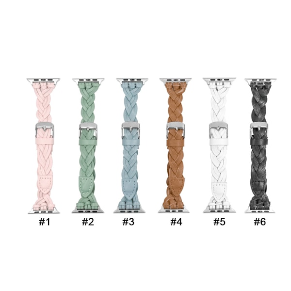 38/40MM, 42/44MM Läderrem för Apple Watch SE/7 Hand White  38/40MM