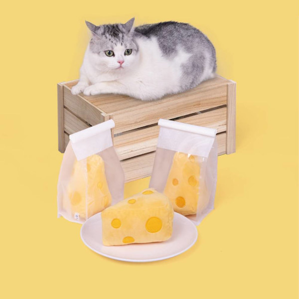 Ost Molar Cat Toy, plysch kattmynta ringande papper att tugga på