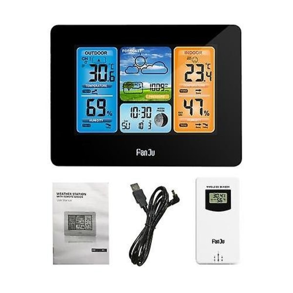 FanJu FJ3373 Multifunktion digital väderstation LCD-larm