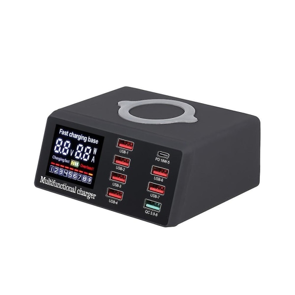 8-portars trådlös USB laddare snabbladdning pd+qc3.0+ USB