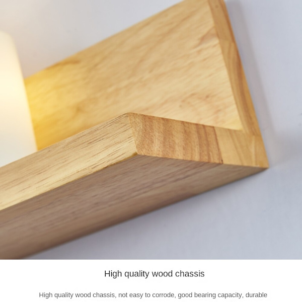 Vägglampor i massivt trä inomhus, Creative Simple Modern Wood（Left）