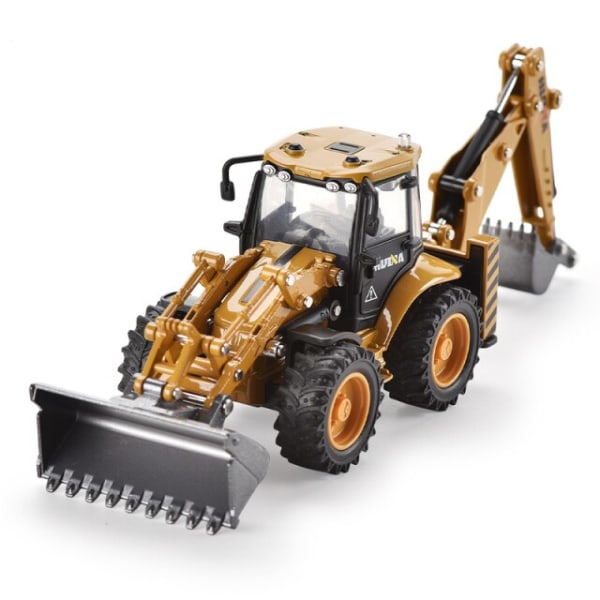1:50 Diecast Back Hoe Loader 4-hjulslegering grävmaskin modell