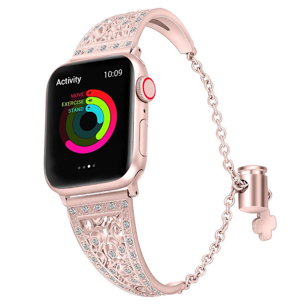 38 mm 42 mm rem, lämplig för Apple Watch 1/2/3/4/5/6 Flower Pink 38mm