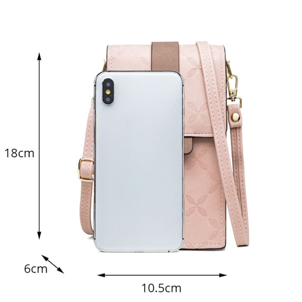 Mobiltelefonväska för damer, en axelhandsbärare Pink