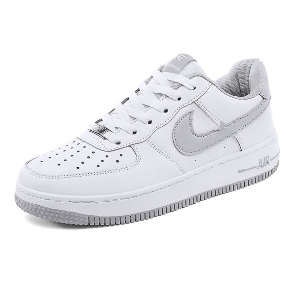 Män Sneakers Andas Kvinnor Skateboard Skor Löpning WhiteGray 38