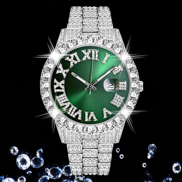 Watch Herr Lyxmärke Full Diamond Herrklockor AAA CZ