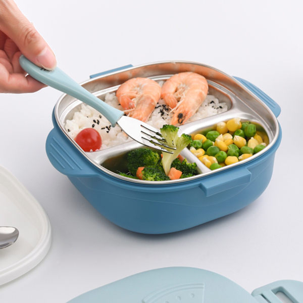 Lunchlåda med sked och gaffel Matförvaring