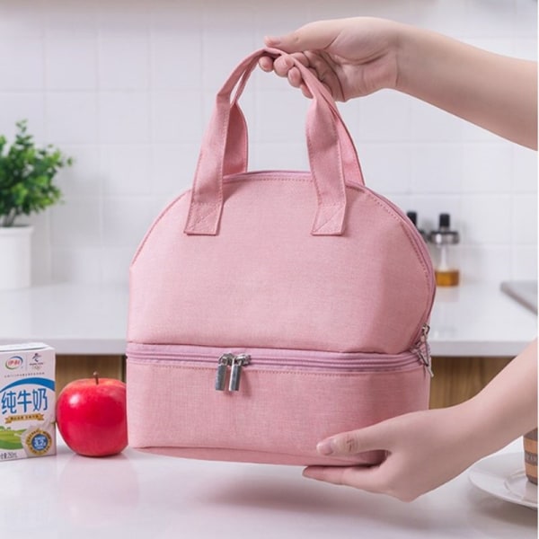 Studenter Portable Multi Function Lunch Bag Double Layer