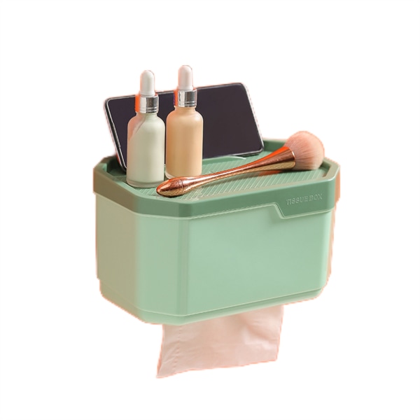 Plast Tissue Box För Toa Stansfri Väggmonterad Green