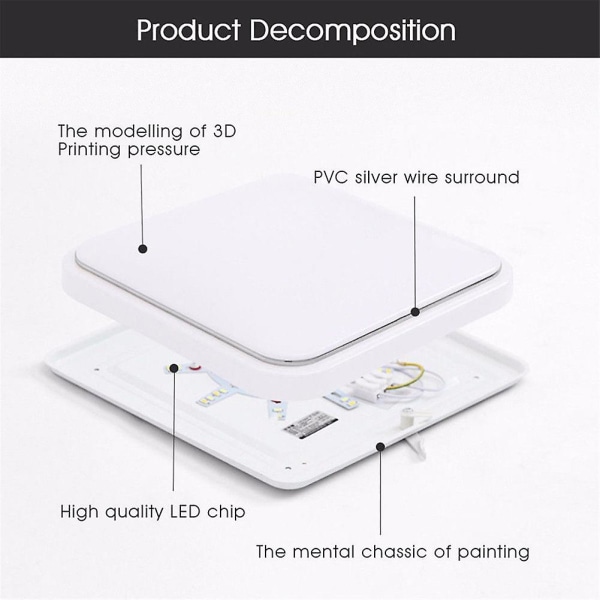 Led Ceiling Down Light Square Cover Modern Design För 30cmx30cm