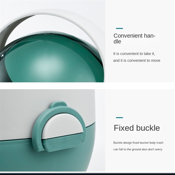 Plast papperskorg, stor kapacitet pressande oval Lämplig för Grey