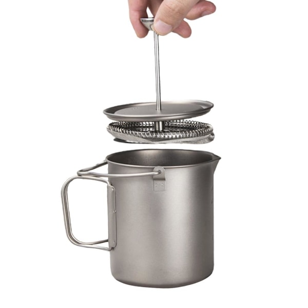 Ny 750 ml titan kaffekopp Mugg French Press Pot Coffee