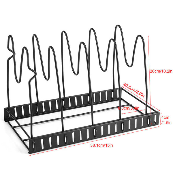 5-vånings gryta Rack Stekpanna Lock Förvaringsställ Organizer