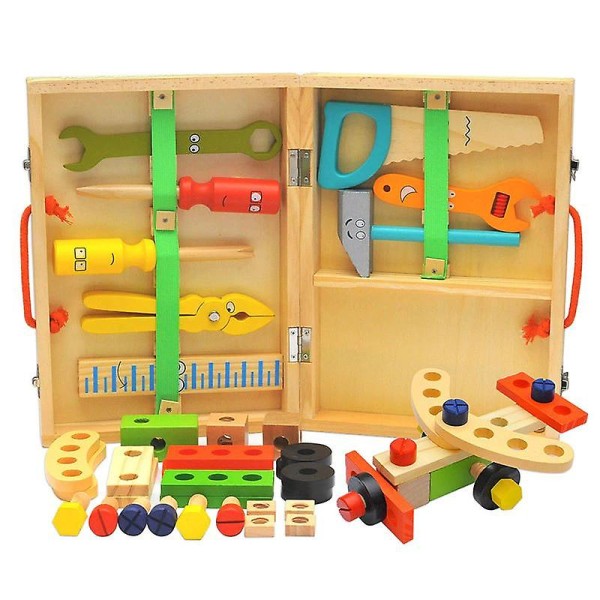 Träverktygslåda Set Montessori barnleksak till