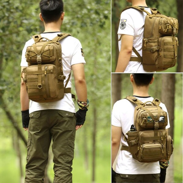 Men Outdoor 3P Tactical Backpack 900D Waterproof Army