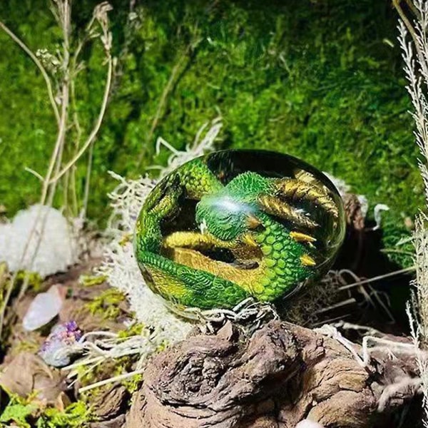 Lava Dragon Egg Ornament Lysande Transparent Resin Dragon