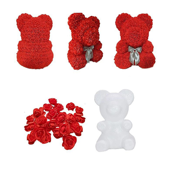 Frigolit Vit skum Form Teddy Toy Alla hjärtans dag