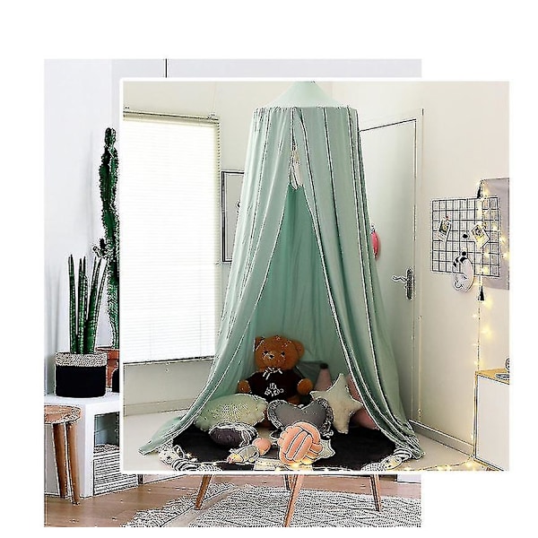 Sängkapellgardin för barn Baby , rund kupol för barn inomhus LIGHT GREEN