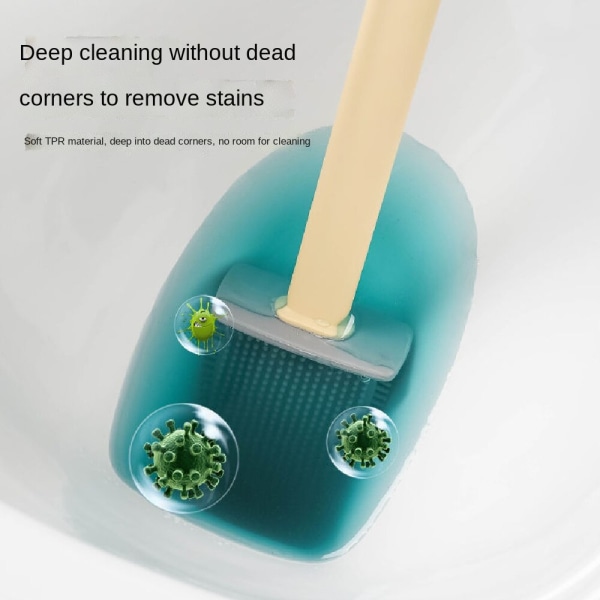 Plast Toalettborste, Silikon Väggmonterad Free Punch Green