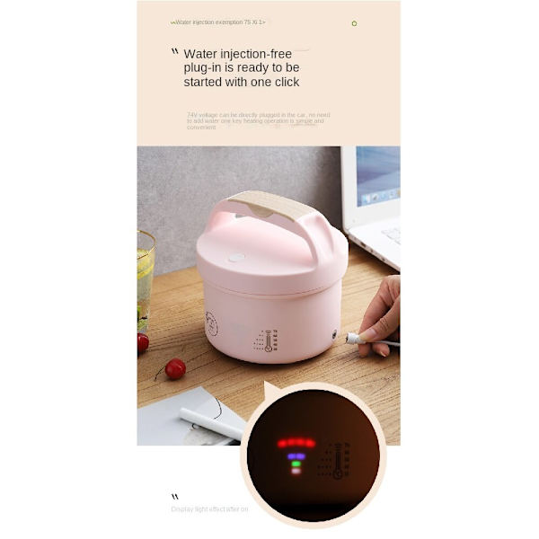 Elektrisk matlåda i rostfritt stål, isolering kan vara Pink