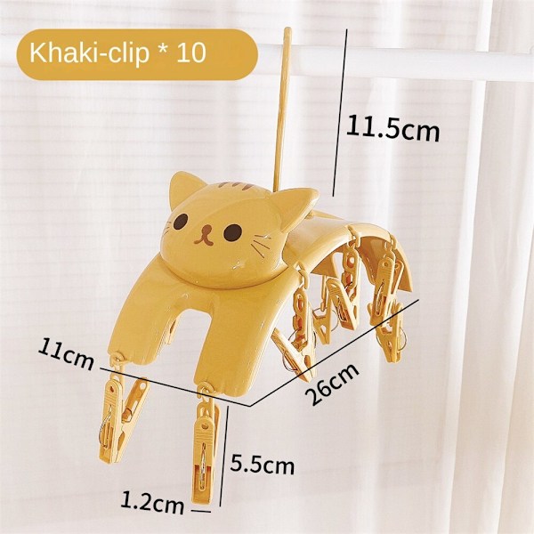 PP Klädhängare, Cat Shape 10 Klämma Plast Halkfri
