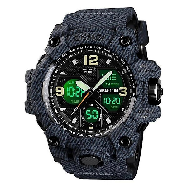Digitala vattentäta armbandsur Denim black