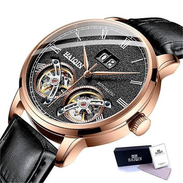 Automatisk självvindande watch i mekanisk stil för män Gold Black L
