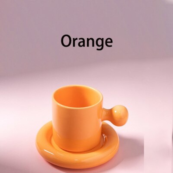 Kreativ frukostkopp kaffe keramisk mugg med fat hem