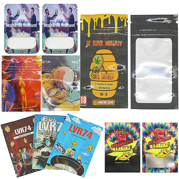 Återförslutningsbara vattentäta förvaringspåsar Plastpåse med blixtlås Mix Pattern 20PCS