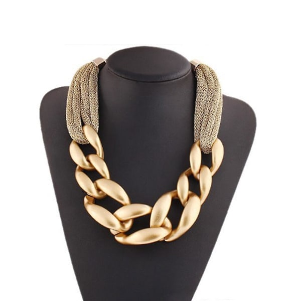 Big Chunky Halsband Guldfärg Plast Chain Link Statement