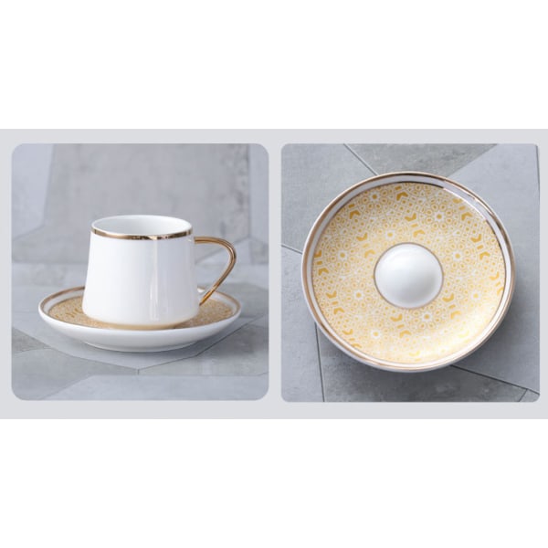 Vit keramisk kopp och fat modern design kaffekopp